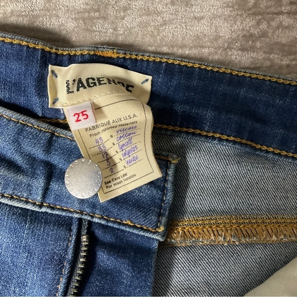 NWT L'agence Margot High Rise Skinny Jeans Size 25” Waist Stretch Blue Neptune - Picture 8 of 15